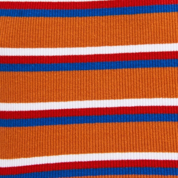 Zara Striped Sleeveless Top Orange Blue 241/t - Picture 5 of 5